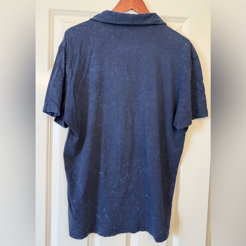 John Varvatos Marble Wash Polo Navy Blue Size XL - Picture 7 of 9
